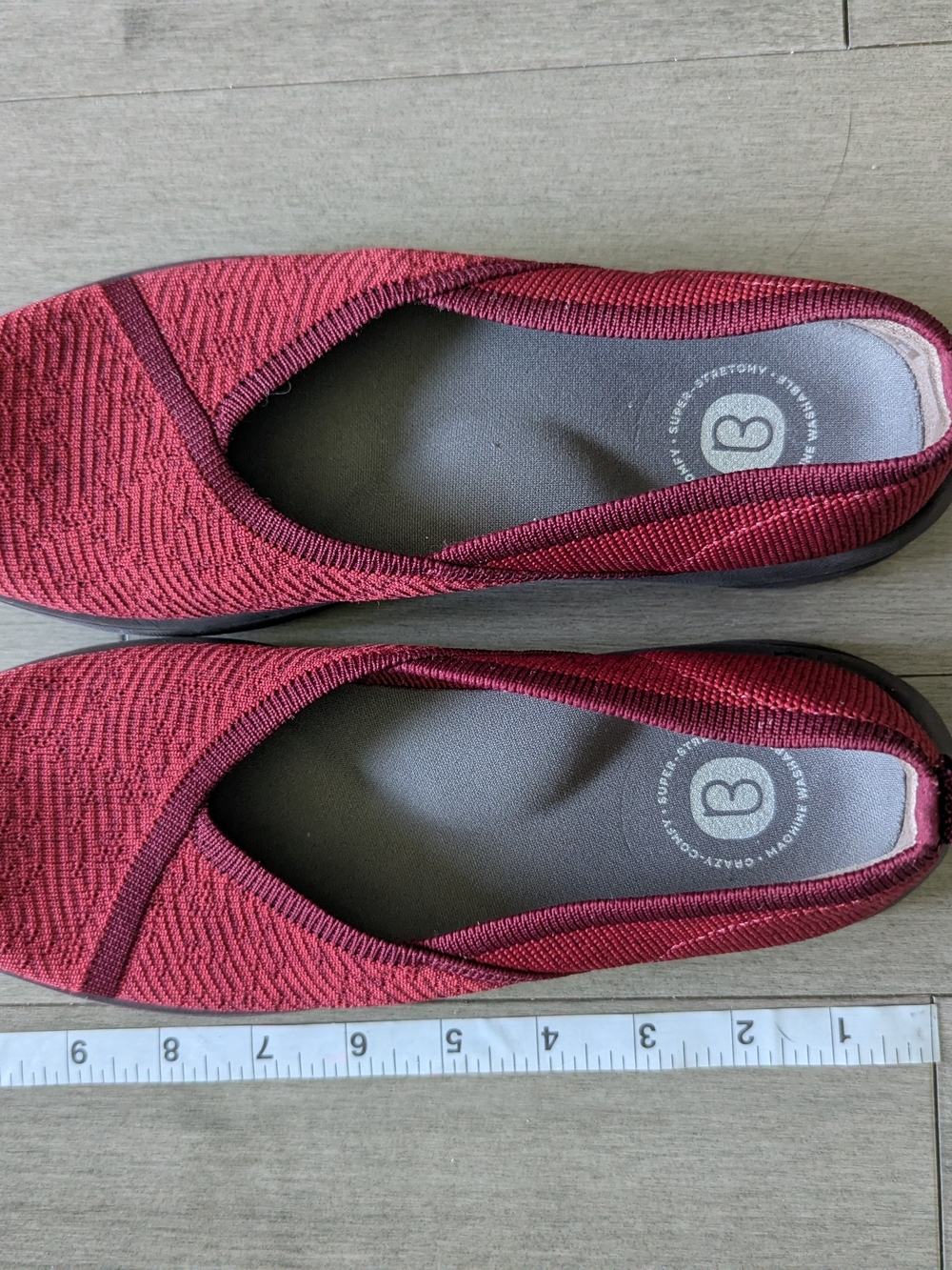 Bzees Women’s Slip-On Flats in Burgundy